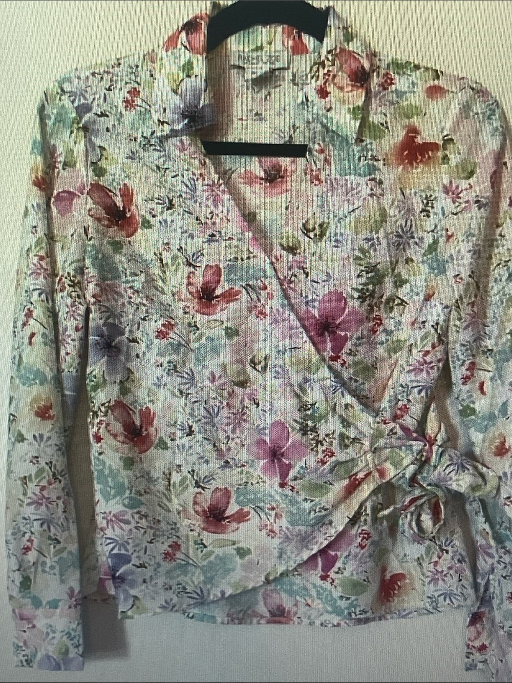 Rachel Zoe Pastel Floral Wrap Blouse in Pink and Lavender